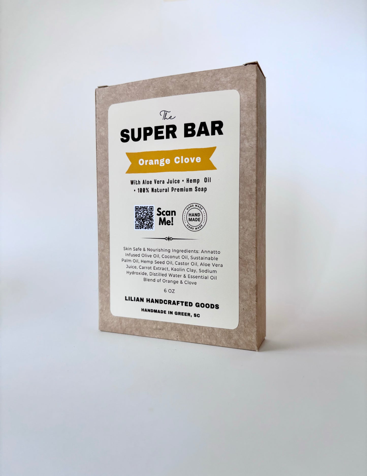 The Super Bar - Orange Clove 6 Oz Soap Bar - All Natural