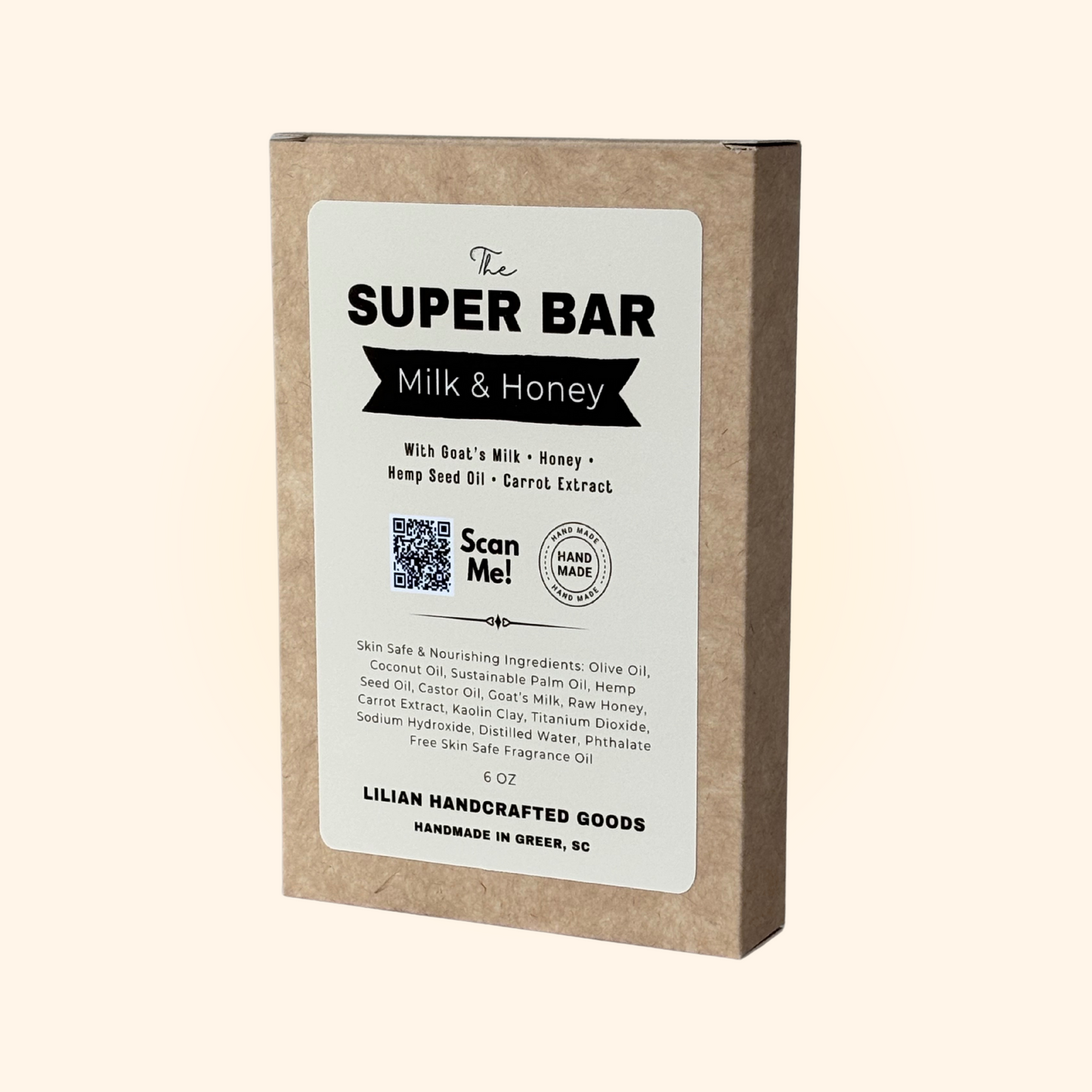 The Super Bar - Milk & Honey 6 Oz Soap Bar